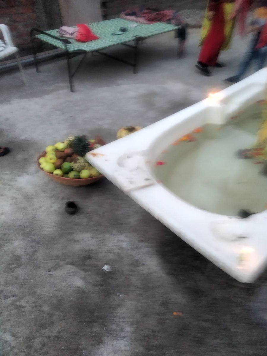 Our family's Chhath — for generations — 2020 · At home that year — the arghya didn't stop